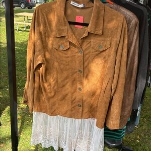 Chic Tan Suede Jean Jacket